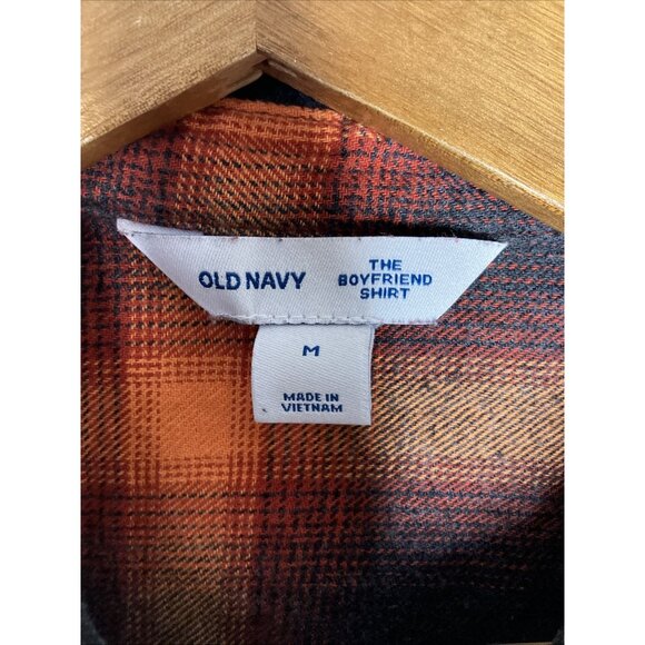 Old Navy Flannel Plaid Boyfriend Shirt Juniors Medium Evermore Taylor Swift - Picture 4 of 6